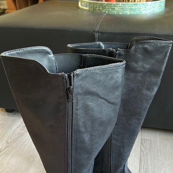 COMFORTVIEW The Milan Tall WIDE-CALF Faux Leather Boot Sz 8 1/2 Wide Black - Picture 11 of 13